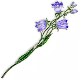 Silver brooch "Bell" of the collection "Herbarium of Tatyana Polyakova"